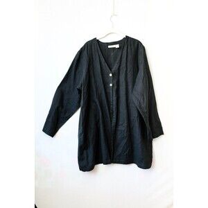 J. Jill Black Linen button cardigan Top jacket XL Tunic
